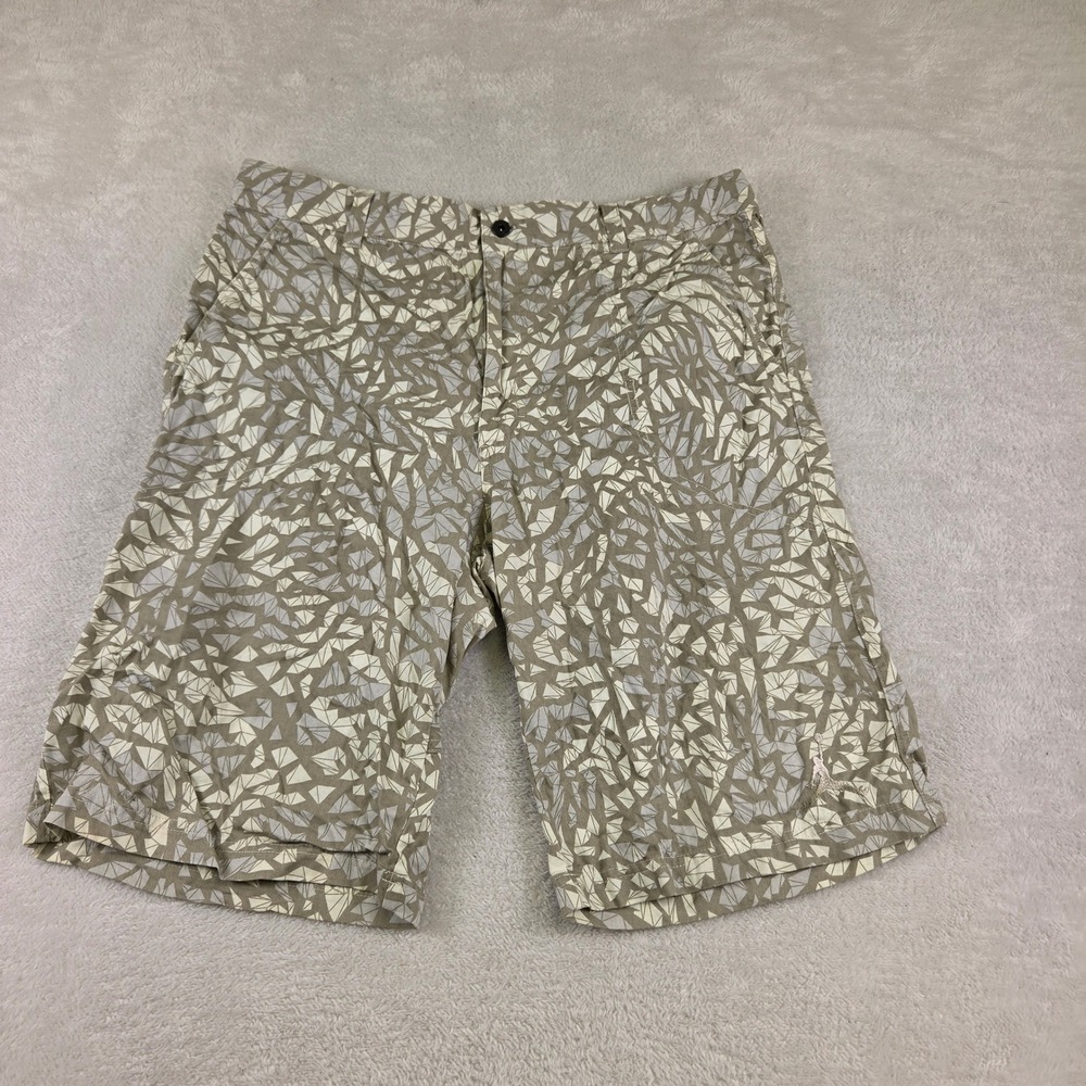 Jordan Brand Mens Khaki Geometric Shattered Glass Print Twill Shorts Size 38